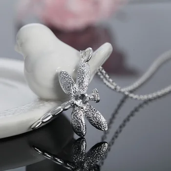 Kadınlar için sıcak satış Gümüş yusufçuk kolye takı gümüş takı moda sevimli düğün sevgilisi şirin p011 Kristalli
