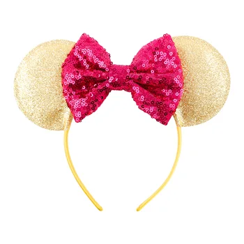Kızlar Yetişkin Saç Süsleri Moda Kadın Saç Aksesuar Şapkalar için 2017 Yeni Sevimli Mickey Çiçek Hairband saç Bandı Hoop Kulakları