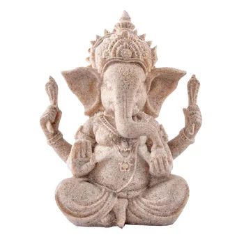 Kumtaşı Ganesha Fil Baş Tanrı Heykeli Heykel Heykelcik Ev Masa Dekorasyonu Zanaat Handcarved