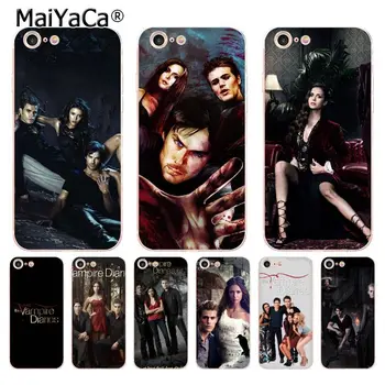 MaiYaCa Vampire Diaries bu iPhone 6 X 6 7 8 7plus 8Plus 4 4S 5 5S 5C kılıf yumuşak tpu telefonu kılıfı şeffaf