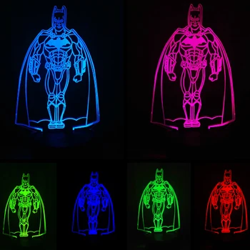 2018 3D Karikatür RGB Lamba Batman Kadın Wolverine çok Renkli Gece lambası Masa Aydınlatma Masası, Oyuncaklar, Tatil Hediyeleri Merak LED
