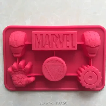Tony Stark Demir Adam Şekil Silikon Kek Kalıp Çikolata Şekerleme 3D Şekil Buz Kalıp Kurabiye Pişirme Araçları Dekorasyon