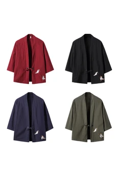 Japon elbiseler moda Batı rahat kimono ceketler harajuku Japon tarzı hırka eskitmek sokak kimono erkek, yüksek kalite