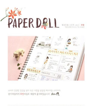 6Pcs/H0098 Notebook Kağıdı Cep Telefonu Dekorasyon İçin Yeni bir Kağıt Bebek Kore Stil Sevimli Sevimli Tatlı Kız Planlayıcısı Çıkartma Paketi