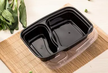 32 Oz. 2 Bölme Yemek Hazırlık Kaplar Dayanıklı BPA Ücretsiz Plastik Gıda Saklama Kabı Mikrodalga & Bulaşık makinesinde yıkanabilir