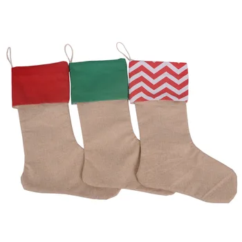 Noel çorap 30*45cm Noel hediye çanta 12pcs beraberlik dize çanta ağaç dekorasyon tuval çorap Noel çorap düzine/stoklama