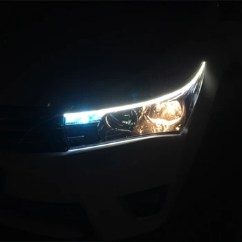 Hafif Kaş Toyota Corolla 2016 2017 Yeni Altis Göz Kaş Işık için Harici Sinyal Park Lambası Aksesuarları LED gündüz farı LED