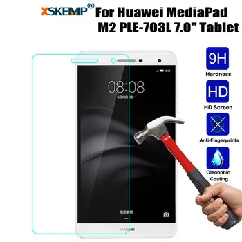 Net Tablet Ekran Koruyucu Koruyucu Film Huawei MediaPad M2 LÜ İçin XSKEMP 9 H Sertlik Gerçek Temperlenmiş Cam-703L 7.0