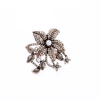 Kadınlar için yüksek Kaliteli Vintage Tarzı Altın Rengi Kristal Rhinestone Diamante Parti Broş pin ts0088