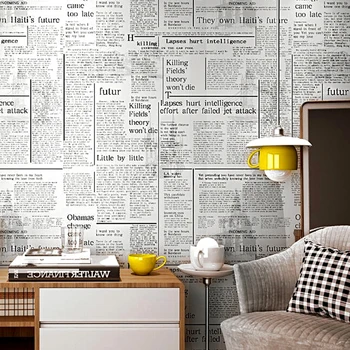 3D duvar Kağıdı Retro Moda Eski Gazete İngilizce Mektup dokunmamış duvar Kağıdı Giyim Mağazası Cafe Restaurant Çalışma İç Dekor