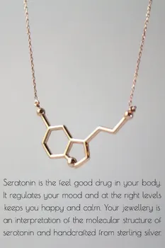 5 10 ADET Serotonin Molekülü Kolye Kimyasal Formülü-HT Kolye Hormon Molekülleri DNA Kolye Hemşire Takı
