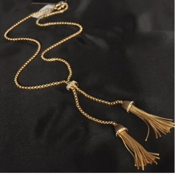 Kazak zincir carroll Yeni Moda Vintage Tarzı Kadın Altın Zincir Kolye ile yıldız Uzun Kolye Cazibe Takı Püskül