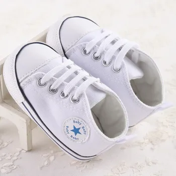 Yeni Canvas bebek spor ayakkabı 0 için 18 Erkekler Kızlara İlk Walkers seyreden infantil Toddler Yumuşak Prewalker tek Ayakkabı Yenidoğan