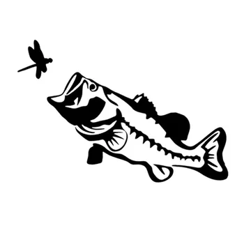 Üzerinde 10,8 16*CM Balık! Yusufçuk, BÜYÜK Bas Balık Sticker, Araba Vücut Süsleme Yaratıcı Karikatür C4-0814 Çıkartmaları
