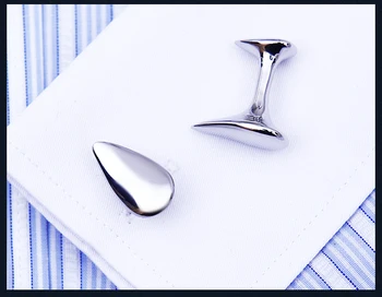 Mens Marka manşet düğmeleri Gümüş için KFLK 2018 Lüks gömlek kol düğmeleri Yüksek Kaliteli su damla şekil abotoadura Takı kol düğmesi