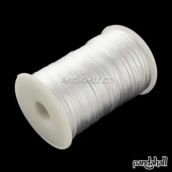2mm; DİY Takı Aksesuar Yapma Düğüm Chines için 90 m/rulo Polyester Kordonlar Dekor, Mavi Kireç Kırmızı Sarı Siyah Beyaz İplik