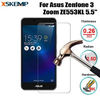 XSKEMP dayanıklı Cam Asus Zenfone Zoom 3 ZE553KL 5.5