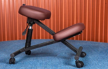 Ergonomik Olarak Tasarlanmış Diz Koltuğu Deri 2 Renk Kahve/Siyah Ofis Sandalye Ergonomik Diz Çökmüş Duruş Sandalye Tasarımı