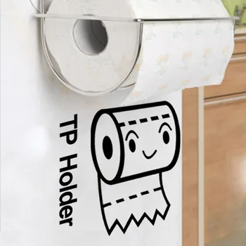 Komik Tuvalet Tuvalet Kağıdı Yaratıcı Ev Dekorasyonu Aksesuar Duvar Çıkartmaları Rulo Etiketler