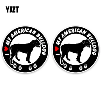 13 YJZT Amerikan Bulldog Köpek Araba Dekorasyon PVC Araba Etiket Çıkartma C1 Seviyorum 13 CM 2X-4616*