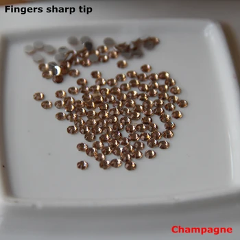 1000pcs 3mm Tırnak Taklidi Şampanya Akrilik Düz 3D Tırnak Cep Güzellik DİY Dekoratif Malzemeler N07