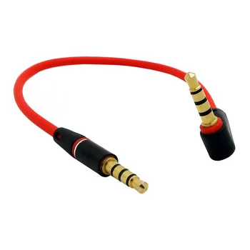 10cm 90 Derece 3.5 mm Ses Kablosunu jack 3.5 erkek erkek Araba Ses Kablo kulaklık Kısa 4 kutuplu 3.5 mm Açılı