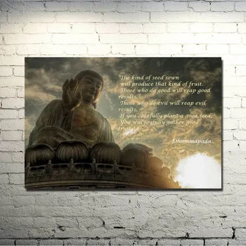 Buda Motivasyonel Sanat İpek 018 Ev Dekorasyonu için 13x20 24x36inch Budist Lotus Tuhaf Resimler Poster Fiyatları