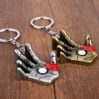 Çocuklar İçin HANCHANG Marvel Comics Süper Kahraman Avengers Iron Man Palm El Anahtarlık Metal Anahtarlık Kolye Anahtarlık Araba Anahtarı Hediye