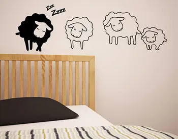 Sevimli Hayvan Uyuyan Koyun Duvar Çıkartması Sticker Bebek Çocuk Odası PVC Vinil Poster Modern Tasarım Çıkartmalar SYY201 Muraux
