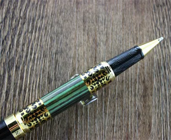 Full metal Altın Klibi lüks kalem DİKA WEN 8012 Yeşil mermer rulo topu 0.5 mm orta Uç İş ofis okul malzemeleri kalem
