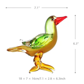 Tooarts Kırmızı Gagalı Kuş Cam Heykelcik Ev Dekorasyonu Hayvan Ev Dekorasyonu İçin İyilik Hediye Cam Sanatı Heykel Minyatür