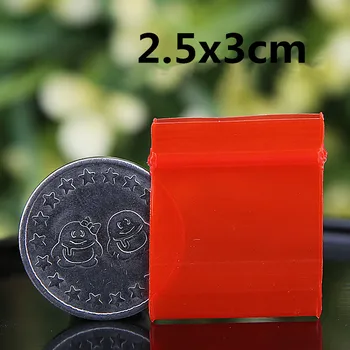Kırmızı Mini Kilit Kavrama Plastik Ambalaj Poşetleri Gıda Şekerleme Zip Minyatür Takı açılıp kapanabilir Kalın PE Kendinden Sızdırmaz Küçük Paket Fasulye