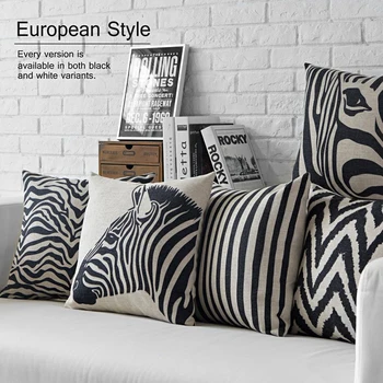 Nordic Siyah beyaz tema Zebra Yastık Örtüsü Ev Dekoratif Yastık Örtüsü Yastık kılıfı Ofis Koltuk Minderi Kapak leopar