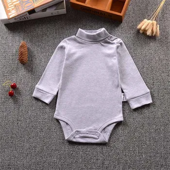 Bebek Kız Elbise Uzun pamuk romper Vücut Bebek Bebe Çocuklar katı Yaka kazak Bahar Kış Marka çocuk Giysileri Sonbahar Kol