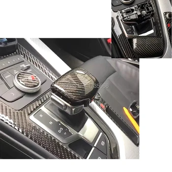 Değiştir Siyah Karbon Fiber vites kolu Audi A4 B9 A5 Q7 2016 -2018 İçin Vites Topuzu hentbol kapak 4M1713139F kolu