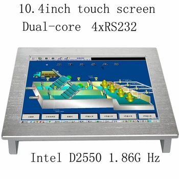 ıntel atom N2800 Destek windows ile fansız 10.4 inç endüstriyel panel pc monitör sistemi xp