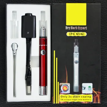 En çok satan buharlaştırıcı kalem İP6 Mini buhar vape Yüksek oranda 13450 kalem pil başlangıç seti kuru ot e-cig sigara
