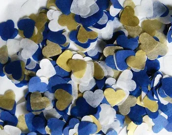 30 gr mavi altın beyaz vintage kağıt doku kalp konfeti düğün doğum günü parti masa dekorasyon pinata dolgu ücretsiz gemi çok