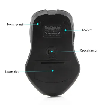 Dizüstü Bilgisayar Mause Bluetooth Manyetik Takı Kablosuz Bluetooth 3.0 Fare, 1600DPİ Optik Oyun Fare 6 Düğmeleri PC