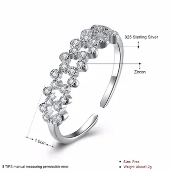 Jemmin Kadın Açık Yüzük Gümüş 925 Güzel Sevgilisi Anillos Mücevher Elmas Nişan Yüzüğü Oymak