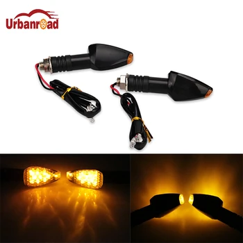 Urbanroad 4 ADET Evrensel Motosiklet Sinyal Göstergeleri Açmak 12 Işık Sarı Işık Motosiklet Flaşör Lamba Süper Parlak 12 V LED