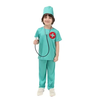 Çocuk Doktoru Üniforma Cadılar Bayramı Kostümleri Cerrah Ameliyat Doktor Cosplay Sahne Giyim Çocuk Karnaval Parti Elbise Giymek Ayarlayın