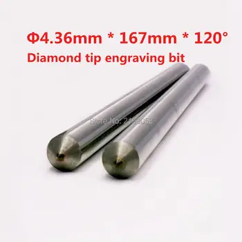 4.36 mm * uzunluk 167mm * 120 derece Elmas sürükleyin gravür bit metal gravür noktası elmas uçlu sürükleyin gravür bit 1 adet