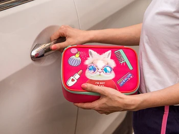 Bentoy Kadın Kozmetik Çantası Çanta Makyaj Yıkama Organizatör Kutusu Taşınabilir Tuvalet Saklama Çantası Seyahat Çantası Kore Makyaj Karikatür