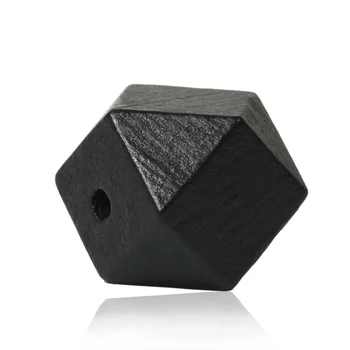 Yeni Hinoki Ahşap Spacer Boncuk Geometrik kenar denir Siyah 20 mm x 20 mm, Delik:Yaklaşık 4.2 mm-3.7 mm, 30 Adet çok Yönlü