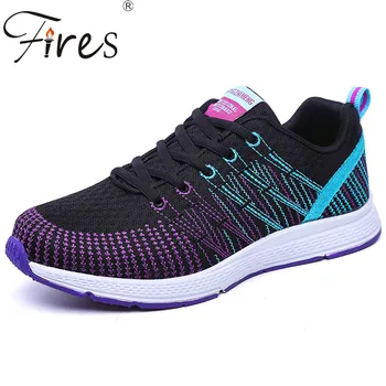 Yangınlar Trend Sneakers Ayakkabı Süper Hafif spor Yaz Kadın Yürüyüş Örgü Kadın Ayakkabı Ayakkabı koşu Ayakkabıları Kayma Floresan