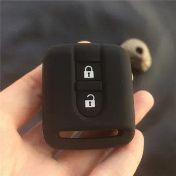 Nissan Qashqai Micra Navara Almera 2 düğme anahtar kapak için silikon kauçuk Araba Anahtarı kılıfı Fob tutucu set