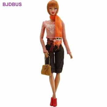 Yüksek Kaliteli Kıyafet Karışık Stil Şık Bluz Gündelik Giyim Kız Elbise Pantolon Barbie Bebek Aksesuarları İçin Ayakkabı Elbise Çanta