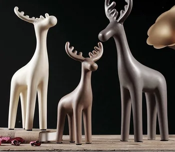 üç oda yaratıcı takı modern seramik Dekorasyon oturma guci İskandinav ev seramik geyik dekoratif el sanatları parça