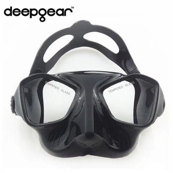 DEEPGEAR En iyi dalış vites şnorkel ekipman ve Siyah silikon dalış maskesi Düşük profilli Binicilik esnek, derinlemesine maske, şnorkel